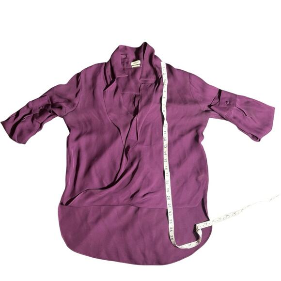 L’agence Rita Wrap Front Silk Top Purple Size Small - Picture 6 of 10